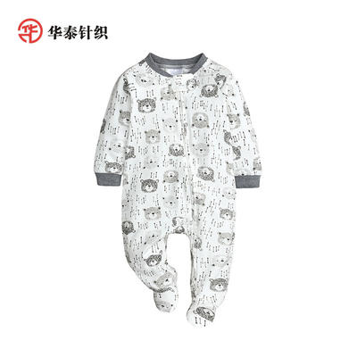 Cartoon animal zipper climbing clothes long sleeve bag foot baby rompers for hot style